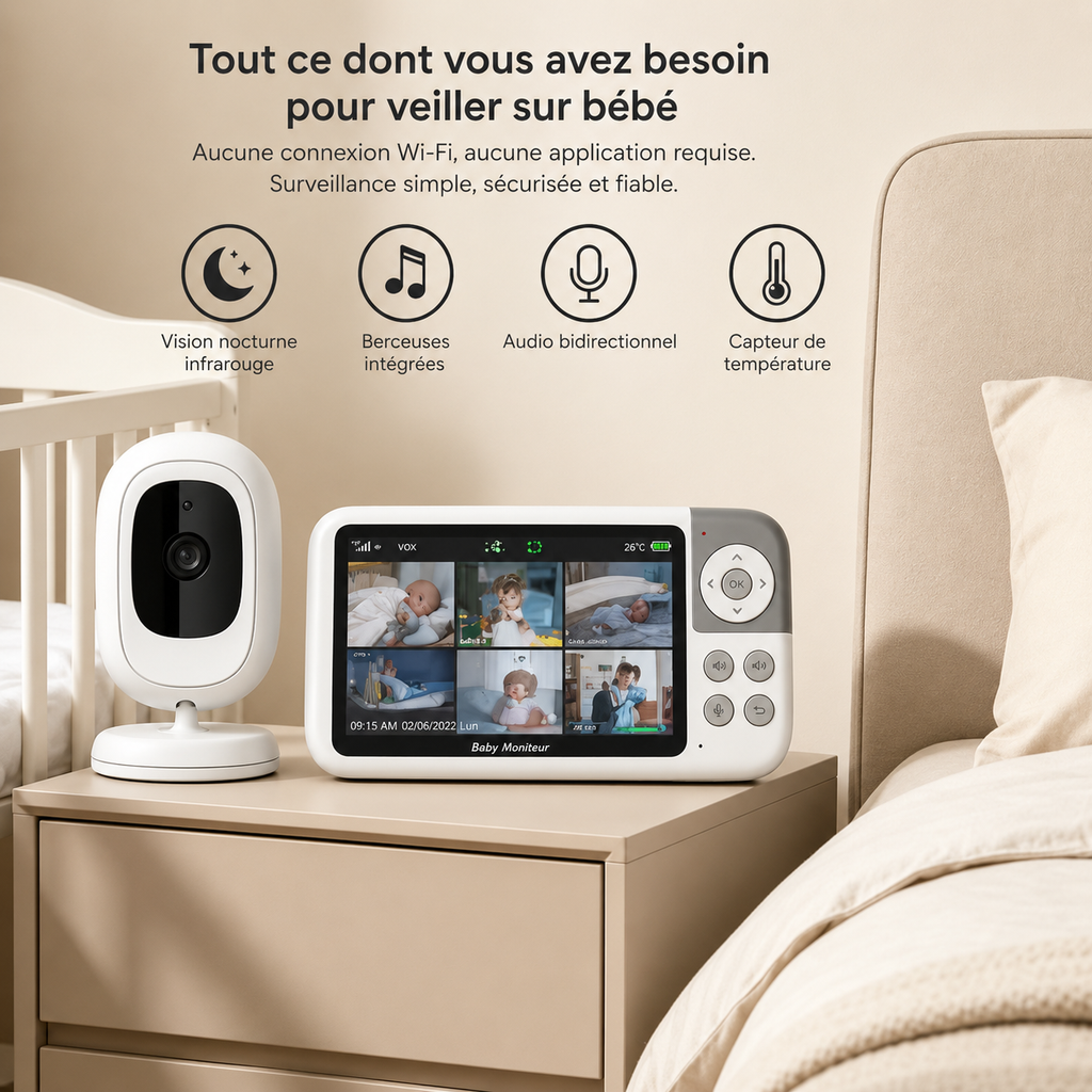 Babyphone avec écran - collection colibri